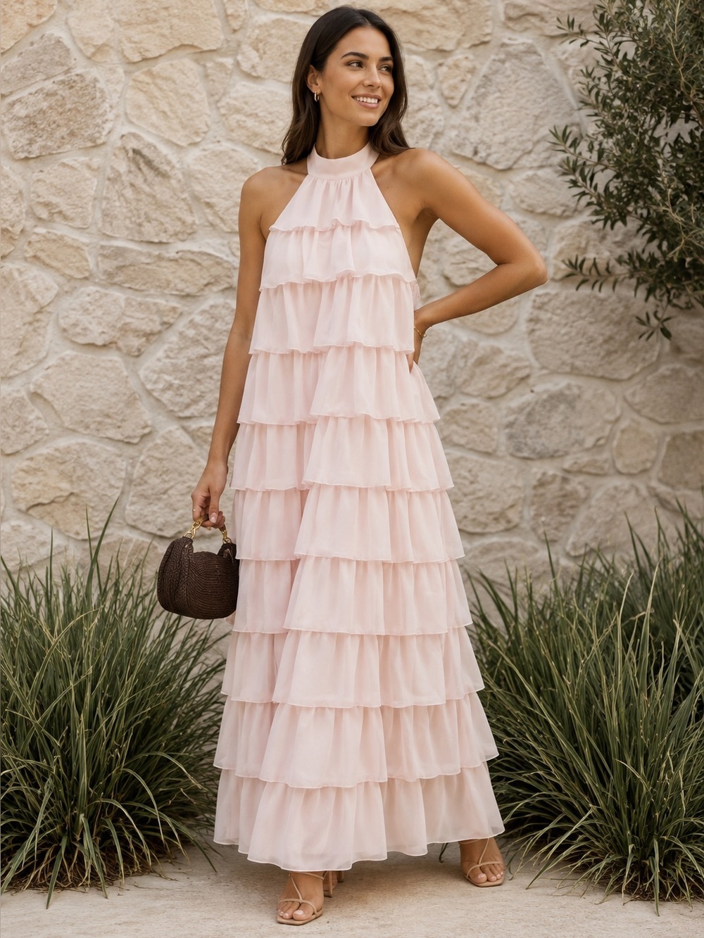 Petal & Pup Zoella maxi ruffled dress size small B991